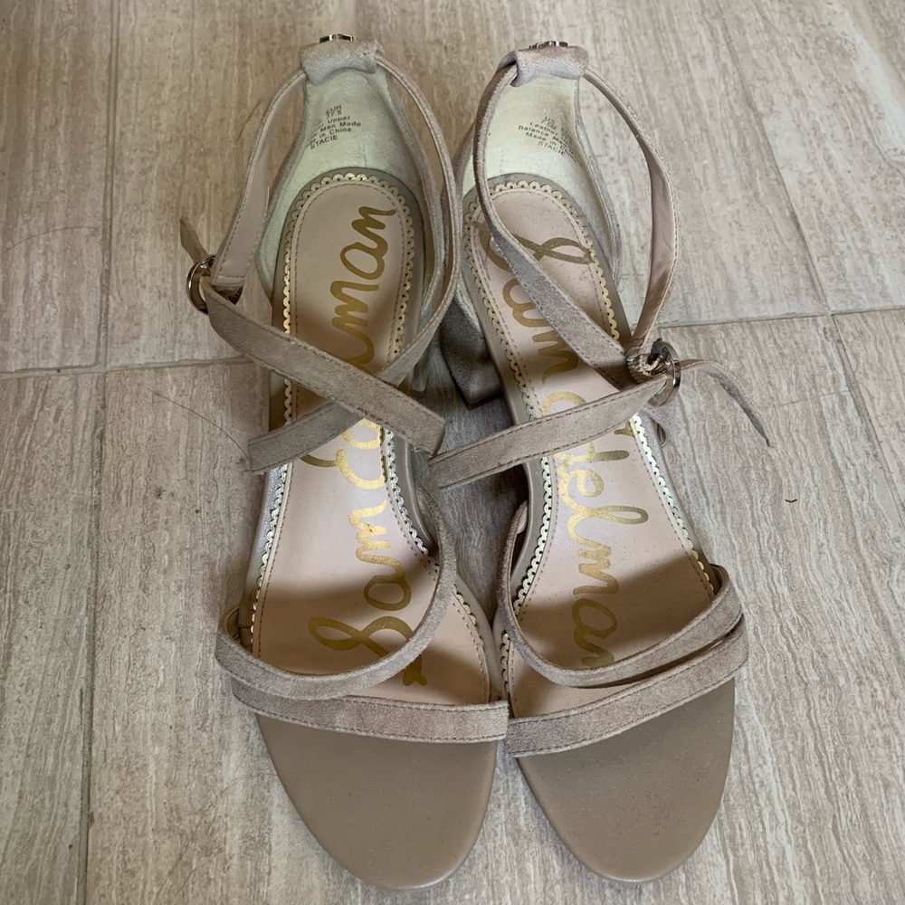 Sam Edelman Stacie Block Heel Sandal Nude